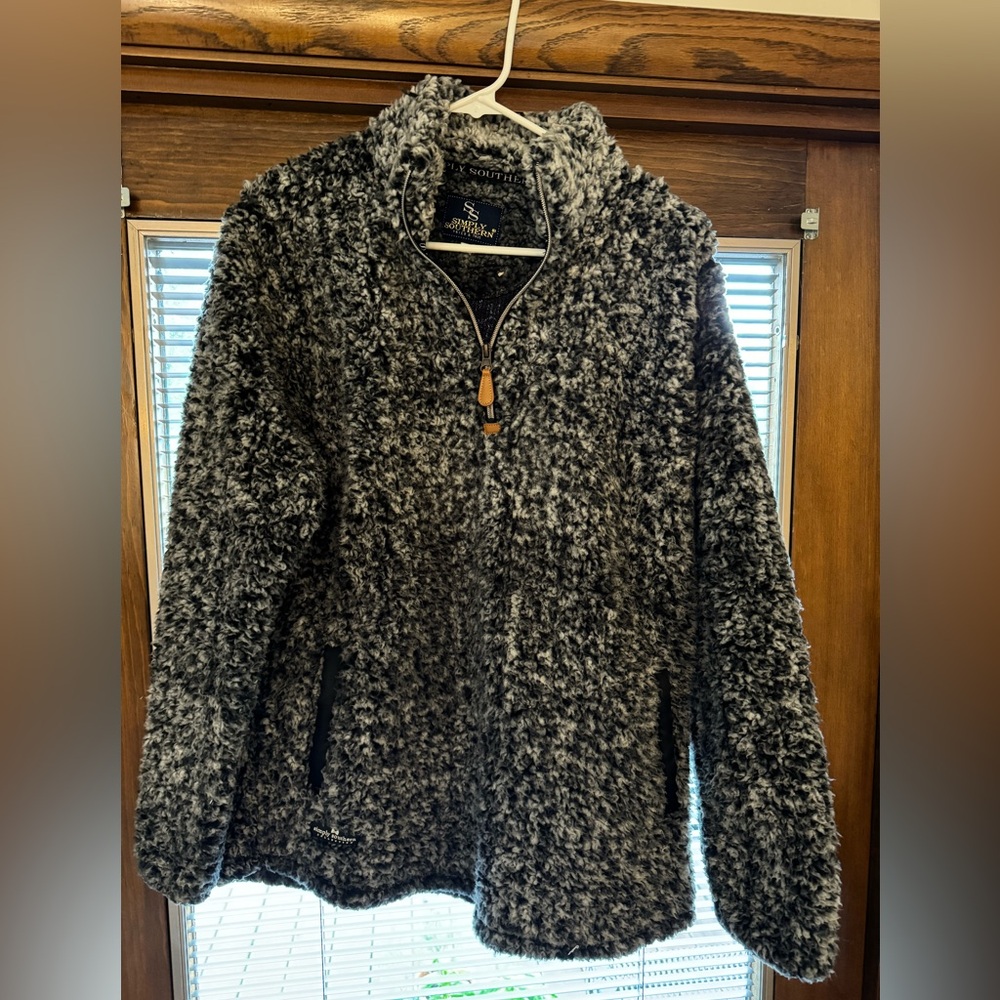 Simply Southern Black/White Half Zip Fleece